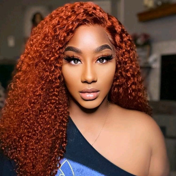 Accessories 134 Lace Front Curly Orange Human Hair Wig Poshmark